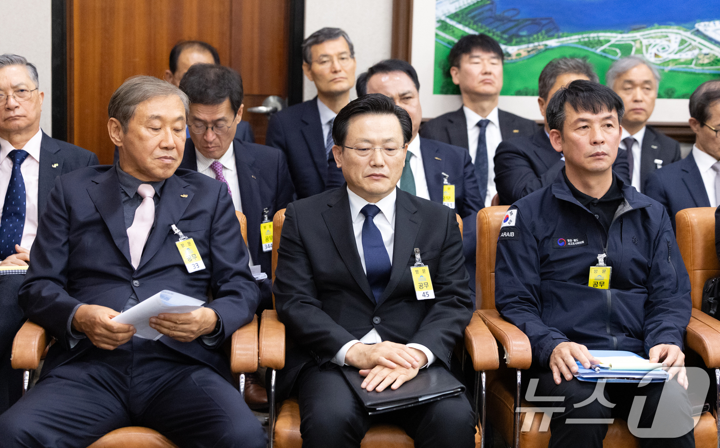 (서울=뉴스1) 이승배 기자 = 김이배 제주항공 대표가 29일 서울 여의도 국회에서 열린 국토교통위원회의 국토교통부 등에 대한 국정감사에 출석해 있다. 2025.10.29/뉴스1