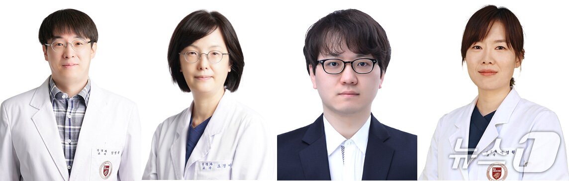 본문 이미지 - &#40;왼쪽부터&#41;고려대 구로병원 신경과 강성훈·오경미 교수, 암연구소 강민웅 연구교수, 안암병원 신경과 백경원 교수.&#40;고려대 구로병원 제공.&#41;