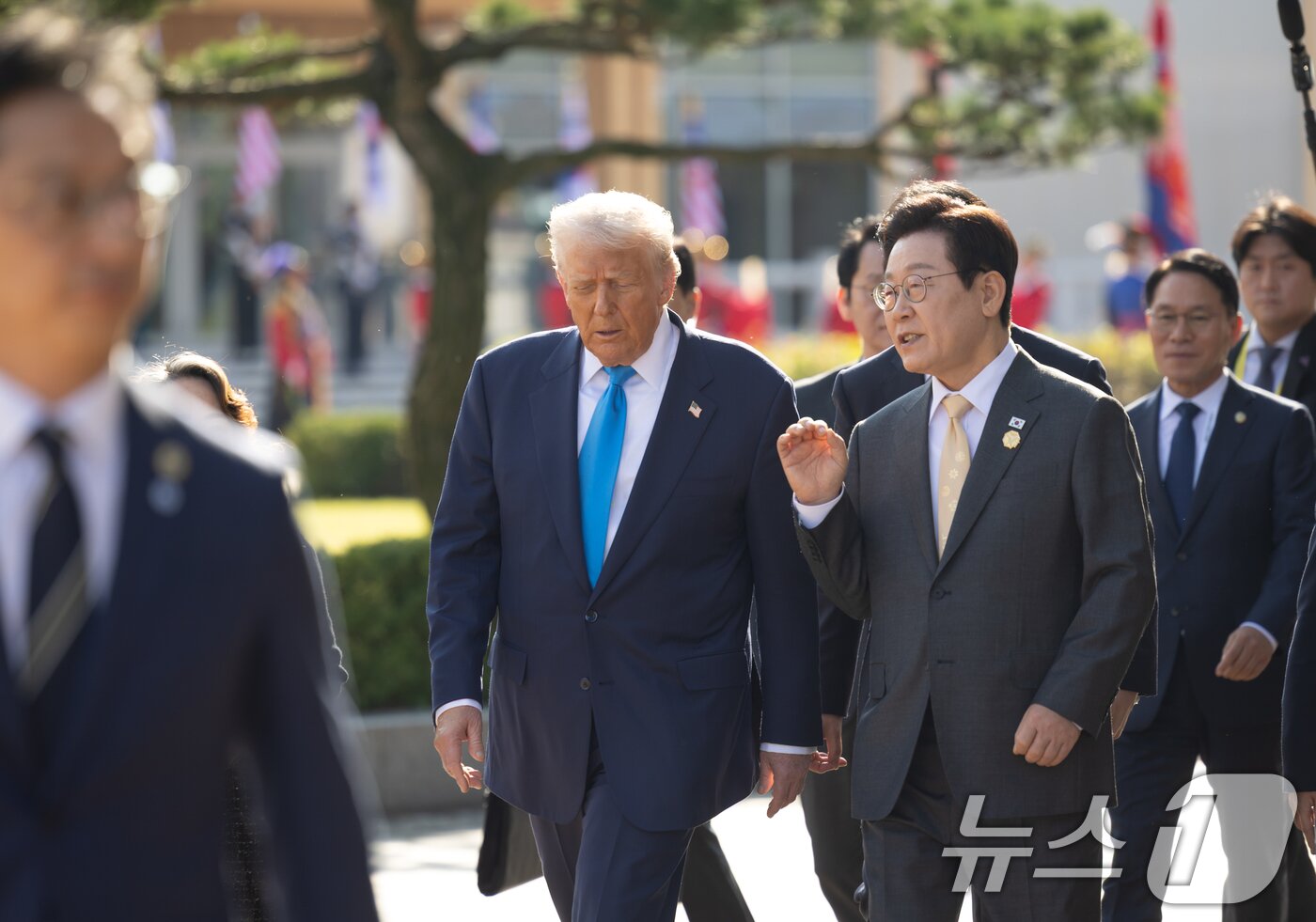 President Lee Jae Myung and U.S. President Donald Trump are attending the luncheon meeting of the South Korea-U.S. summit held at the Gyeongju Museum in North Gyeongsang Province on October 29 &#40;Provided by the Presidential Office of South Korea&#41; 2025.10.29 / News1