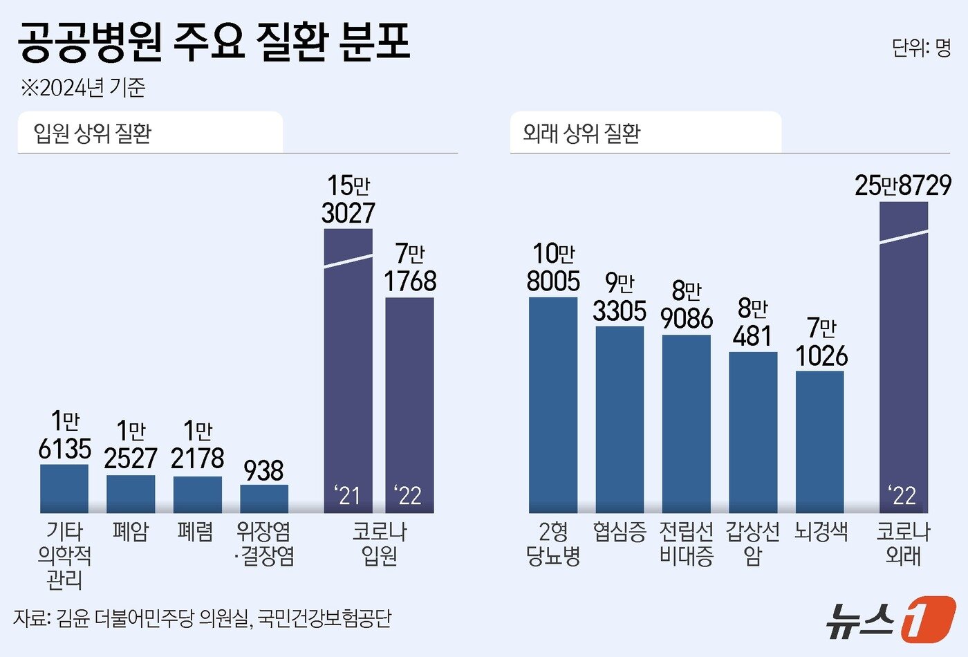 본문 이미지 - 공공병원 주요 질환별 분포 ⓒ News1 김지영 디자이너