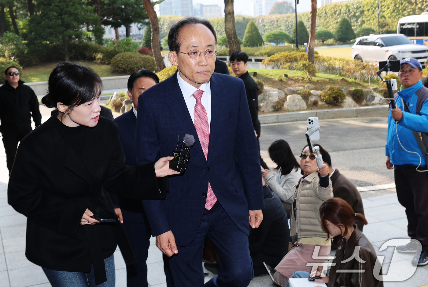 (서울=뉴스1) 오대일 기자 = 국회의 계엄해제 의결을 방해한 의혹을 받는 추경호 전 국민의힘 원내대표가 30일 오전 서울 서초구 서울고등검찰청에 마련된 내란 특검팀(특별검사 조은 …