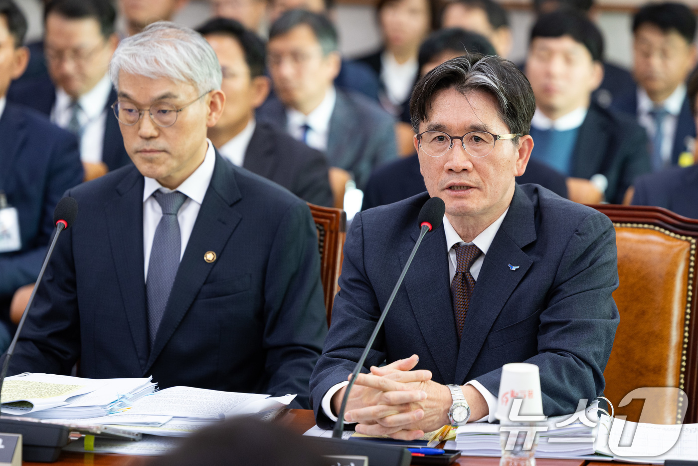 (서울=뉴스1) 유승관 기자 = 오동운 고위공직자범죄수사처장이 30일 서울 여의도 국회에서 열린 법제사법위원회의 법무부 등에 대한 국정감사에서 의원 질의에 답하고 있다. 2025. …