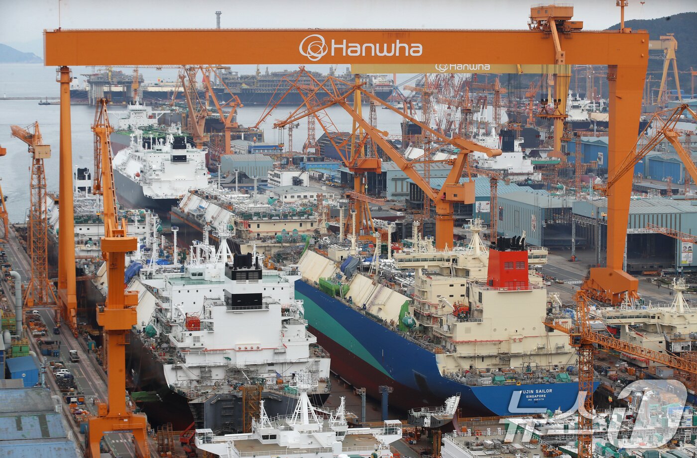 본문 이미지 - 경남 거제시 한화오션 거제사업장 2025.10.30/뉴스1 ⓒ News1 윤일지 기자