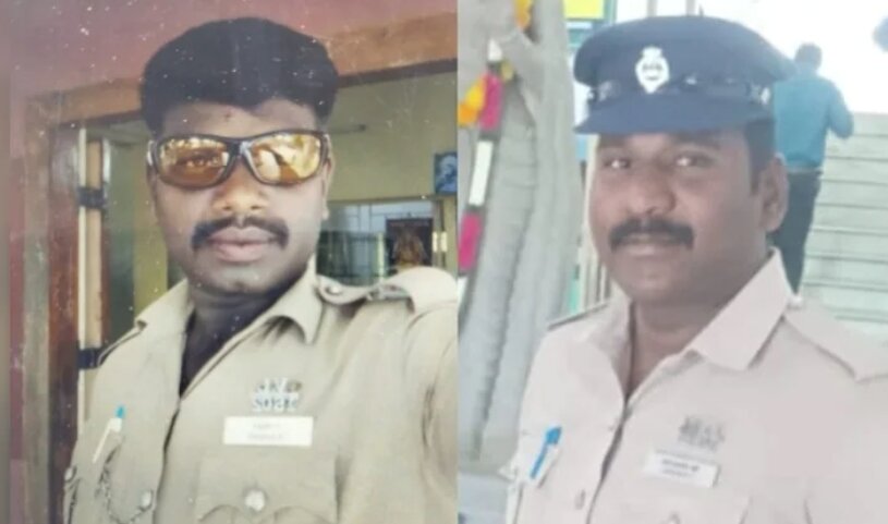 본문 이미지 - &#40;순찰 임무를 하고 있던 인도 경찰관 D 수레쉬라즈와 P 순다르. NDTV 갈무리&#41;