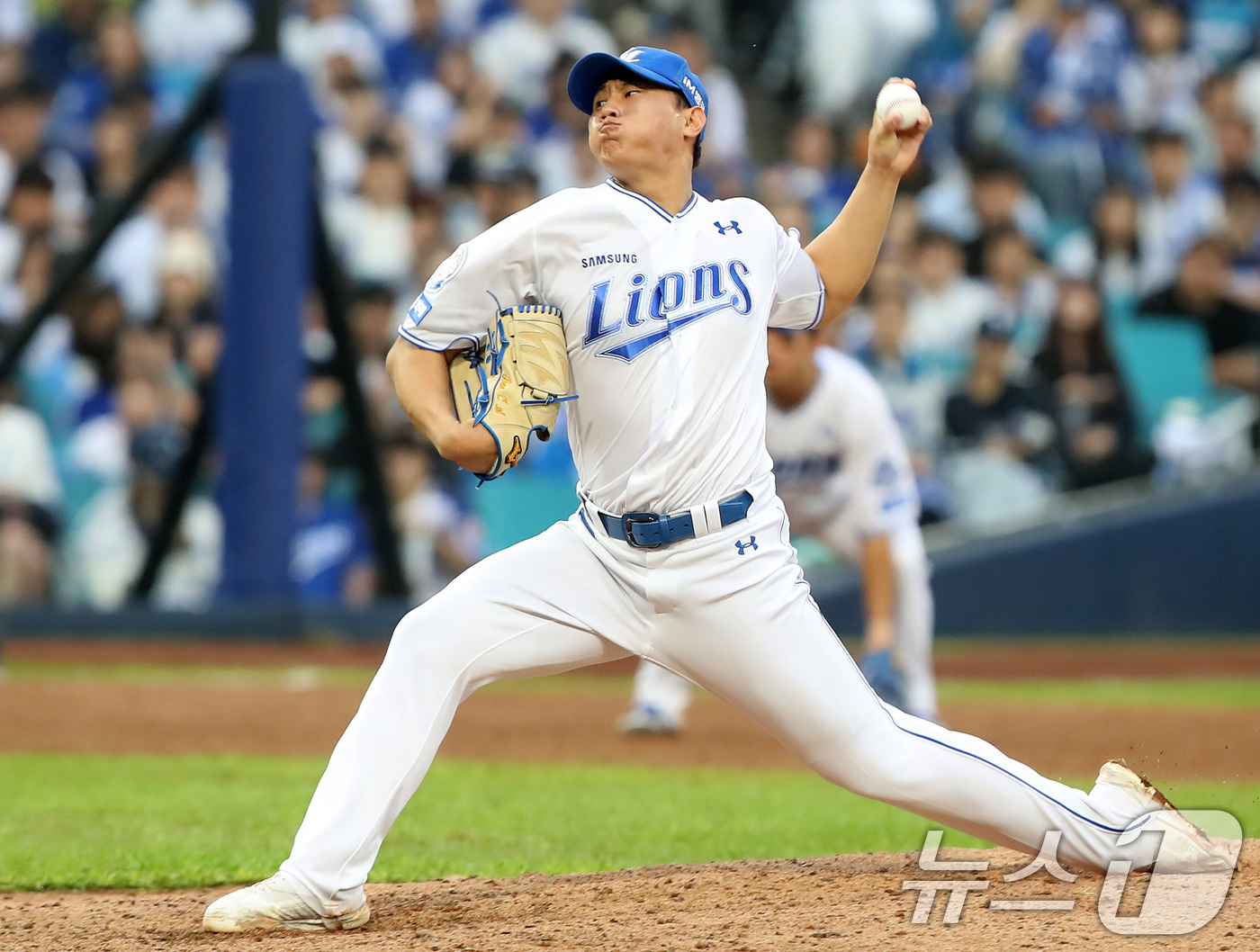 (대구=뉴스1) 공정식 기자 = 6일 오후 대구 삼성라이온즈파크에서 열린 프로야구 2025 신한 SOL뱅크 KBO 와일드카드 결정전 1차전, 삼성 라이온즈와 NC 다이노스의 경기 …