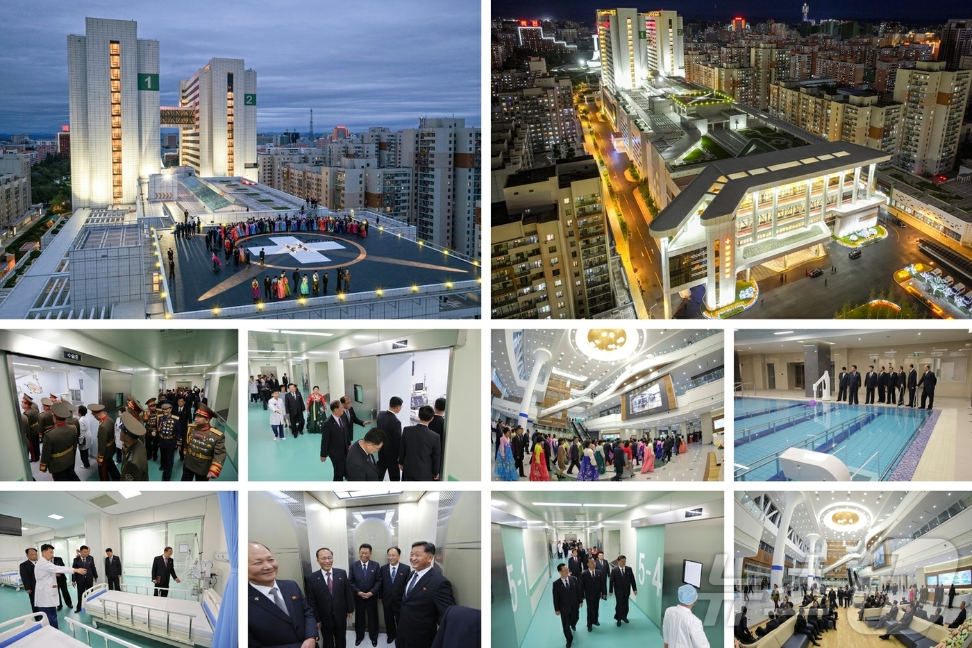 (평양 노동신문=뉴스1) = 북한 노동당 기관지 노동신문은 7일 전날 평양종합병원 준공식에 참석한 김정은 당 총비서가 "정말로 제일 하고싶었던 일들 중에 마음속 제일 첫자리에 항상 …