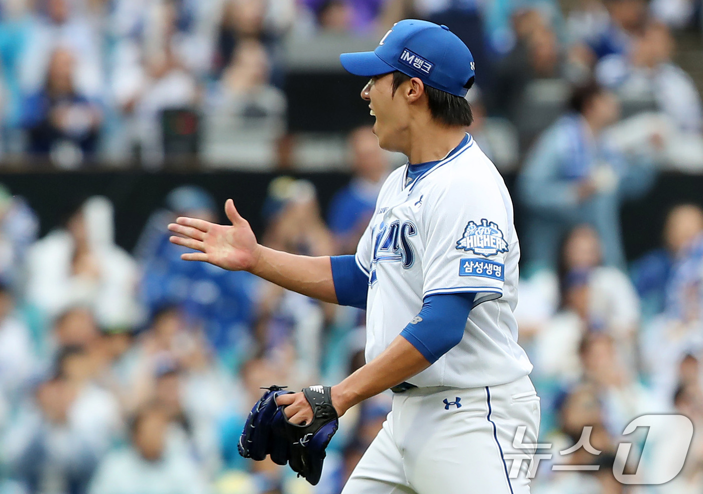 (대구=뉴스1) 공정식 기자 = 7일 오후 대구 삼성라이온즈파크에서 열린 프로야구 2025 신한 SOL뱅크 KBO 와일드카드 결정전 2차전, 삼성 라이온즈와 NC 다이노스의 경기, …