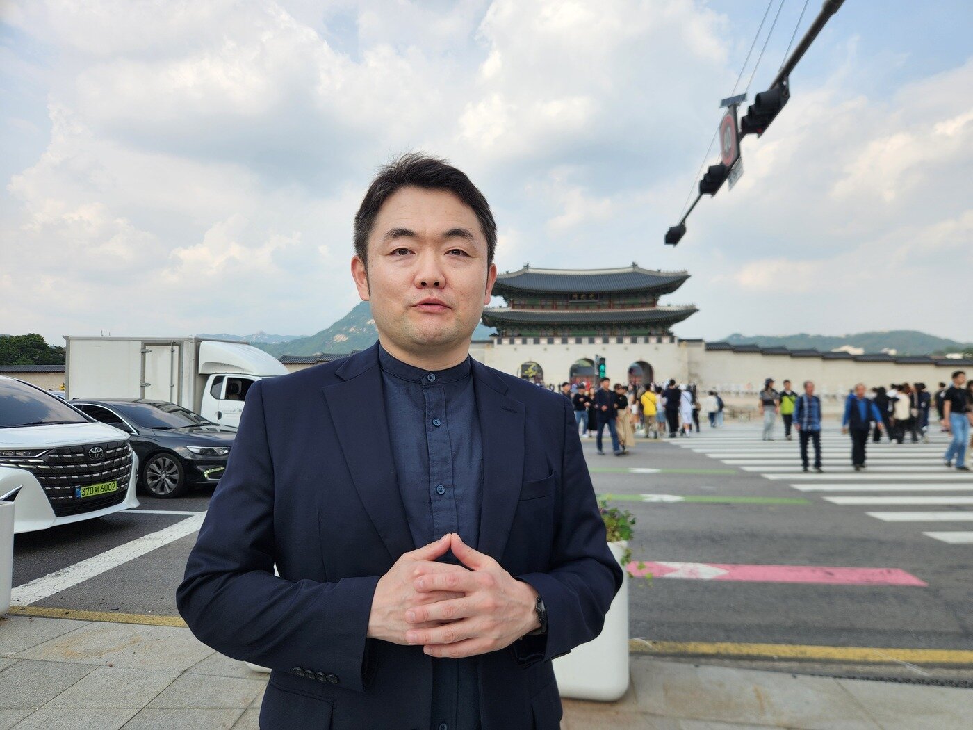 본문 이미지 - 유지훈 한국국방연구원&#40;KIDA&#41; 연구위원이 지난 2일 서울 광화문광장에서 동맹의 현대화에 대해 설명하고 있다./ 뉴스1 ⓒ News1