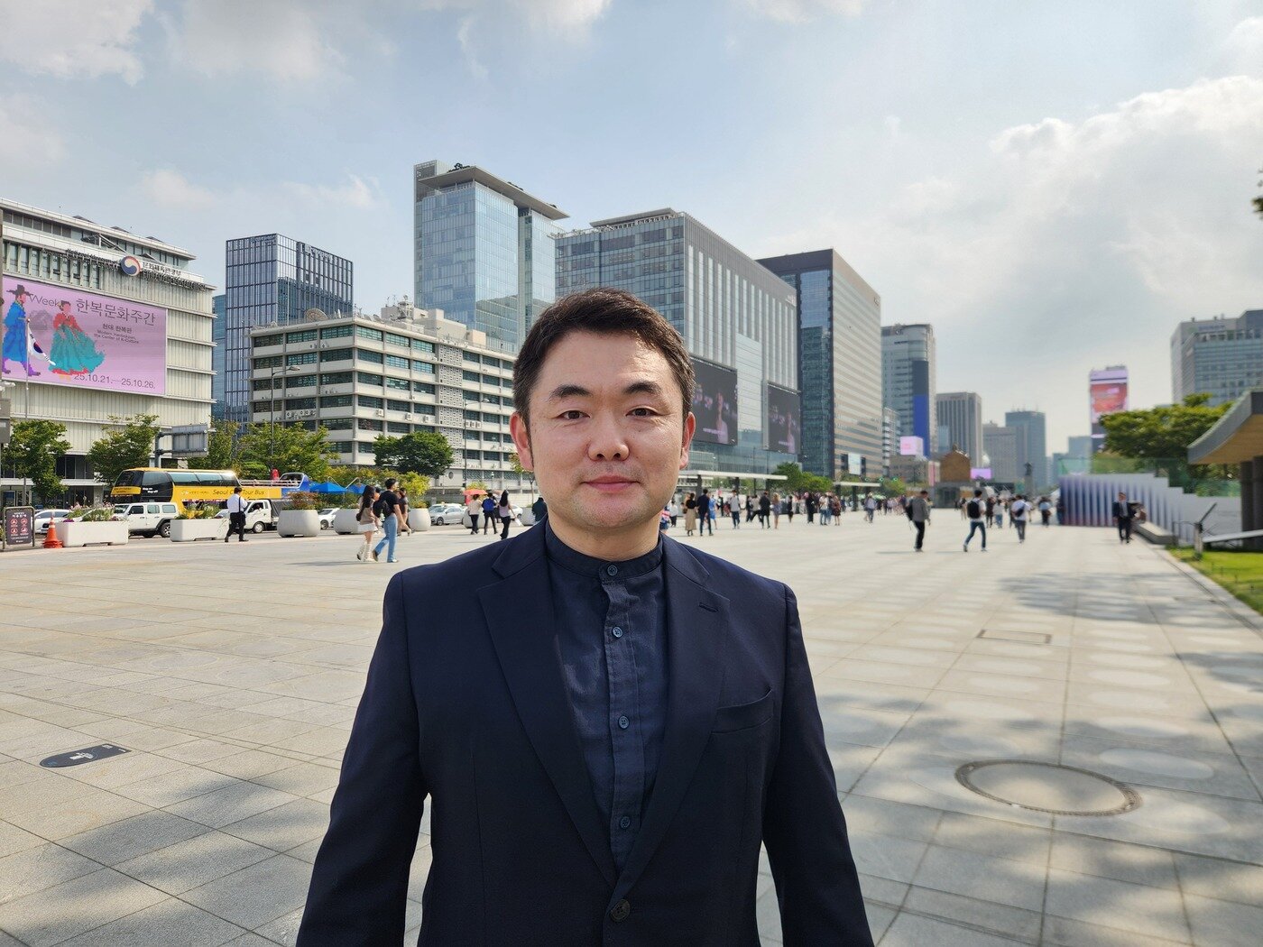 본문 이미지 - 유지훈 한국국방연구원&#40;KIDA&#41; 연구위원이 지난 2일 서울 광화문광장에서 국군의 미래에 대한 생각을 말하고 있다. / 뉴스1 ⓒ News1