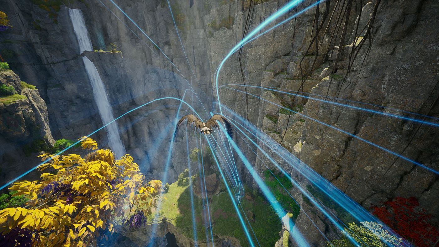 본문 이미지 - &#39;우루구구&#39;의 핵심 기믹 중 하나인 &#39;바람길&#39;에서 비행하는 모습&#40;엔씨소프트 제공. 재판매 및 DB금지&#41;/뉴스1