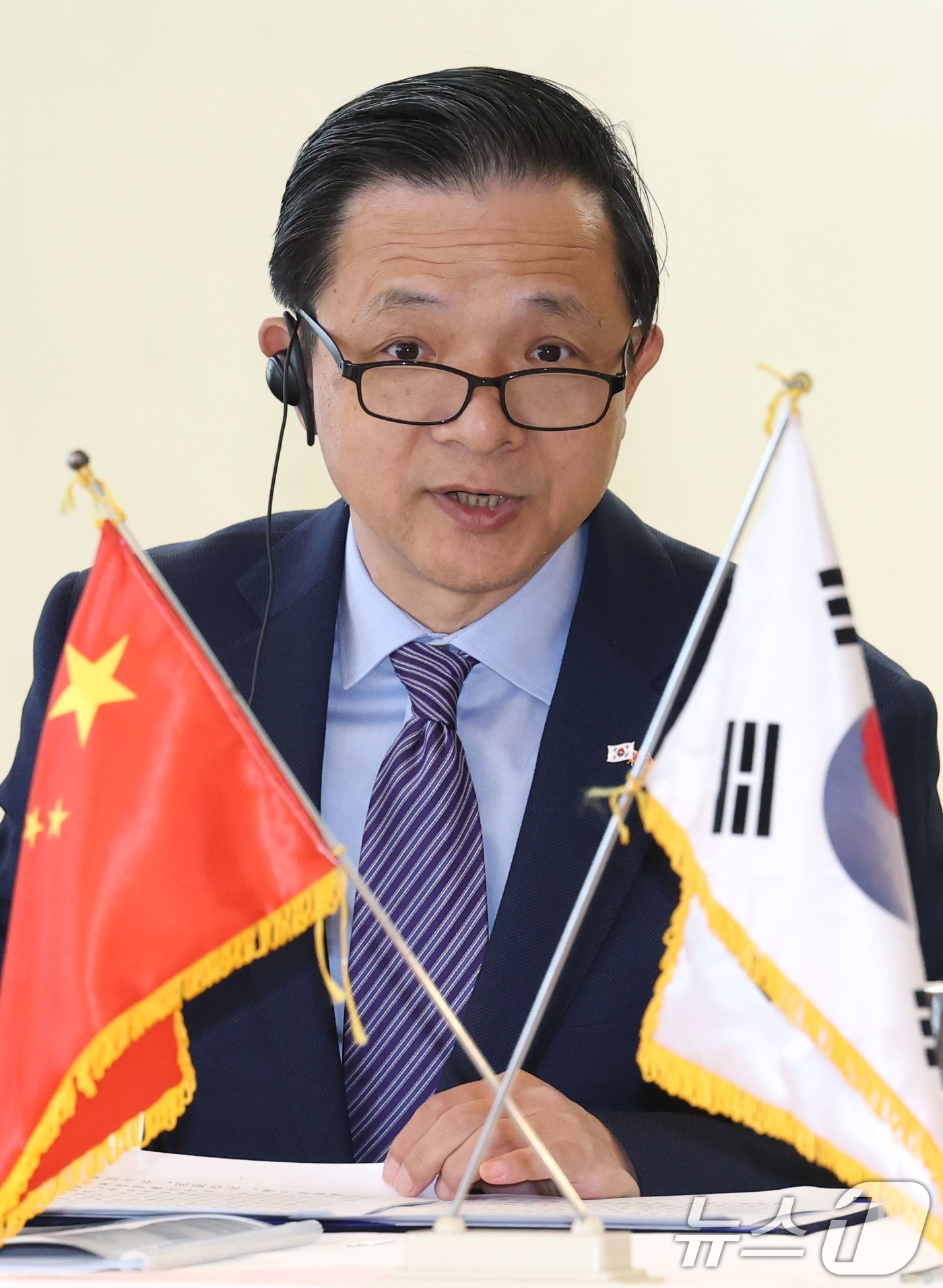 (서울=뉴스1) 이광호 기자 = 다이빙 주한 중국대사가 11일 오전 서울 중구 프레지던트호텔에서 '한중 전략적 협력동반자관계의 신 도약'을 주제로 열린 글로벌전략협력연구원 한중 싱 …