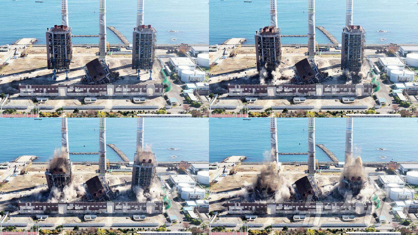 (울산=뉴스1) 안은나 기자 = 보일러 타워 붕괴 사고 발생 엿새째를 맞은 11일 울산 남구 울산화력발전소 보일러 타워 5호기 붕괴 사고 현장에서 매몰자와 실종자 구조를 위해 4· …