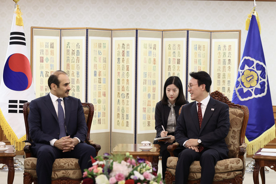 카타르 에너지 담당 국무장관 접견하는 김민석 국무총리