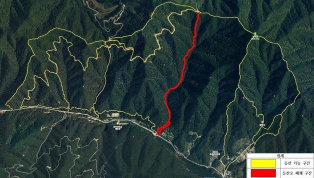 제천시 용두산 등산로 '2.6km 구간' 임시폐쇄