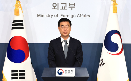 정례브리핑하는 이재웅 외교부 대변인