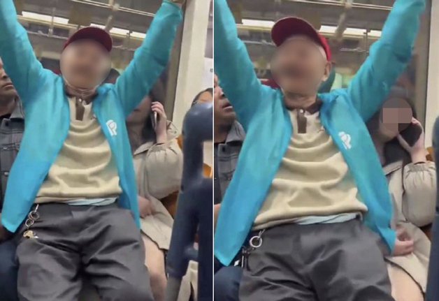 "여성 무릎에 털썩"…지하철 자리 양보 못 받은 노인, 밀어내자 더 밀착