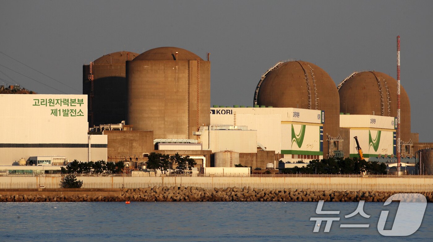 본문 이미지 - 원자력안전위원회(원안위)가 13일 회의를 열고 부산 기장군에 위치한 고리2호기의 계속운전(수명연장)을 허가했다. 이로써 고리2호기는 2033년 4월까지 재가동된다. 사진은 이날 부산 기장군 장안읍 고리 2호기(왼쪽 첫 번째) 모습. 2025.11.13/뉴스1 ⓒ News1 윤일지 기자