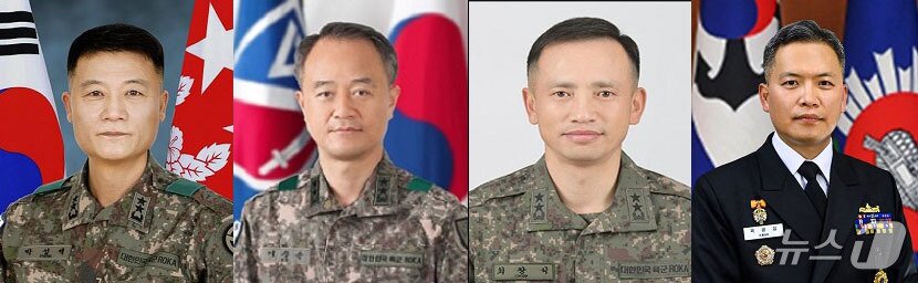 본문 이미지 - 국방부가 13일 중장 진급 및 보직 인사를 발표했다. 왼쪽부터 박성제 특수전사령관, 어창준 수도방위사령관, 최장식 육군참모차장, 곽광섭 해군참모차장. &#40;국방부 제공. 재판매 및 DB 금지&#41; 2025.11.13/뉴스1