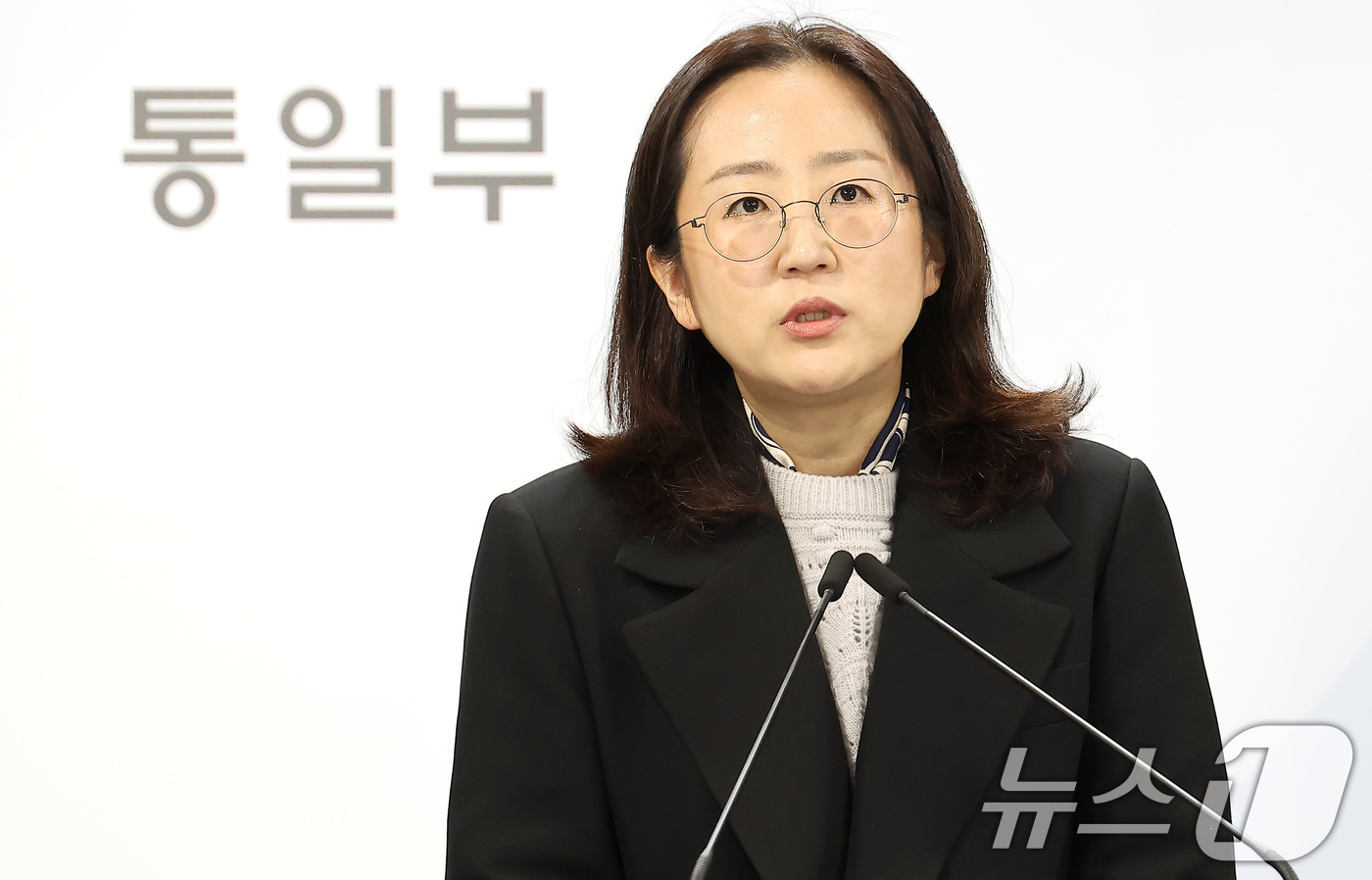 (서울=뉴스1) 임세영 기자 = 장윤정 통일부 부대변인이 14일 서울 종로구 정부서울청사에서 정례브리핑을 하고 있다. (공동취재) 2025.11.14/뉴스1