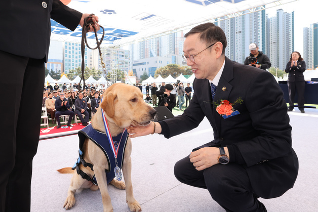 관세청 '탐지견 경진' 개최…어질리티 체험·반려견 성향테스트