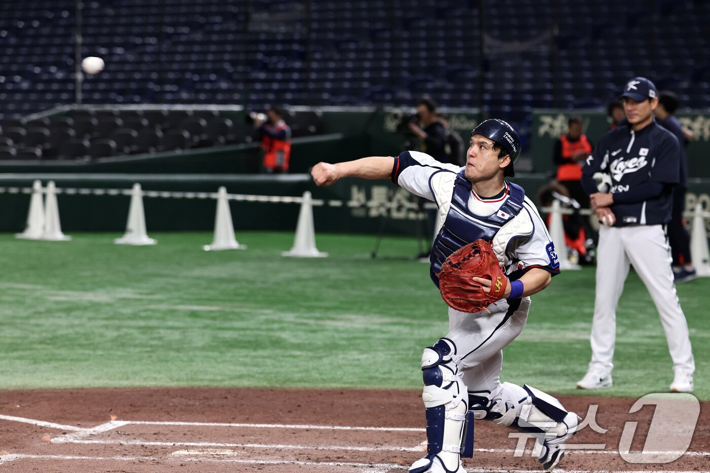 본문 이미지 - 야구 국가대표팀 유니폼을 입은 포수 박동원. 2025.11.14/뉴스1 ⓒ News1 구윤성 기자