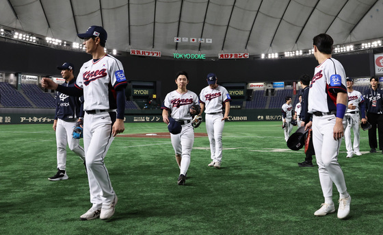 훈련 마친 국가대표팀