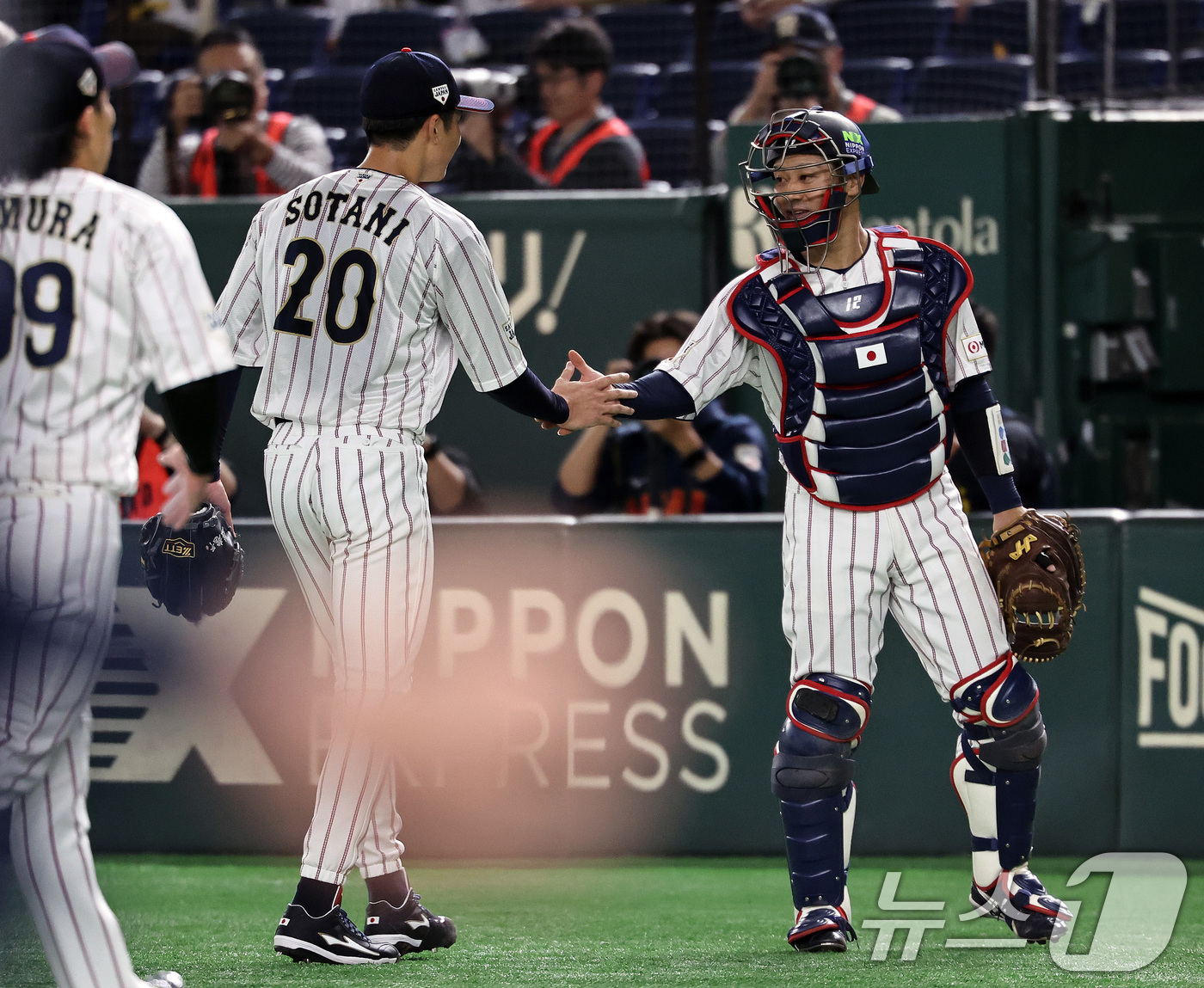 (도쿄(일본)=뉴스1) 구윤성 기자 = 15일 오후 일본 도쿄돔에서 열린 월드베이스볼클래식(WBC) 대비 평가전 '2025 케이 베이스볼 시리즈(K-BASEBALL SERIES)' …