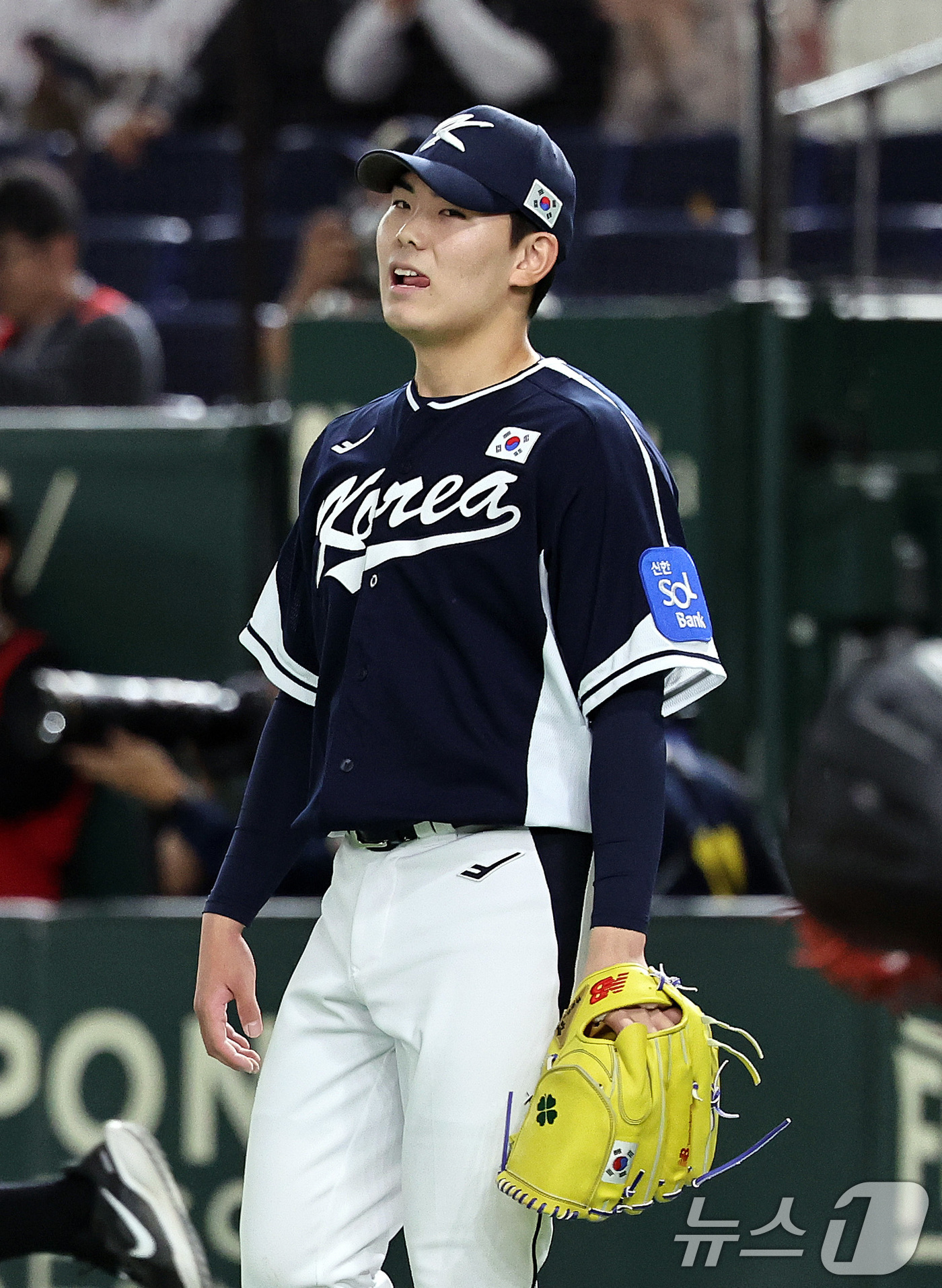 (도쿄(일본)=뉴스1) 구윤성 기자 = 15일 오후 일본 도쿄돔에서 열린 월드베이스볼클래식(WBC) 대비 평가전 '2025 케이 베이스볼 시리즈(K-BASEBALL SERIES)' …