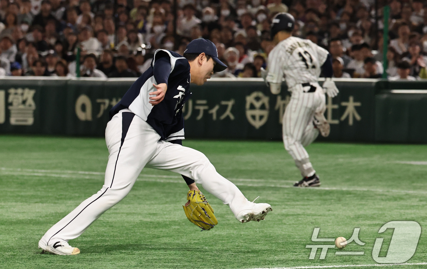 (도쿄(일본)=뉴스1) 구윤성 기자 = 15일 오후 일본 도쿄돔에서 열린 월드베이스볼클래식(WBC) 대비 평가전 '2025 케이 베이스볼 시리즈(K-BASEBALL SERIES)' …