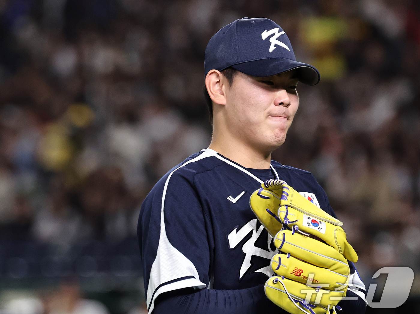 (도쿄(일본)=뉴스1) 구윤성 기자 = 15일 오후 일본 도쿄돔에서 열린 월드베이스볼클래식(WBC) 대비 평가전 '2025 케이 베이스볼 시리즈(K-BASEBALL SERIES)' …