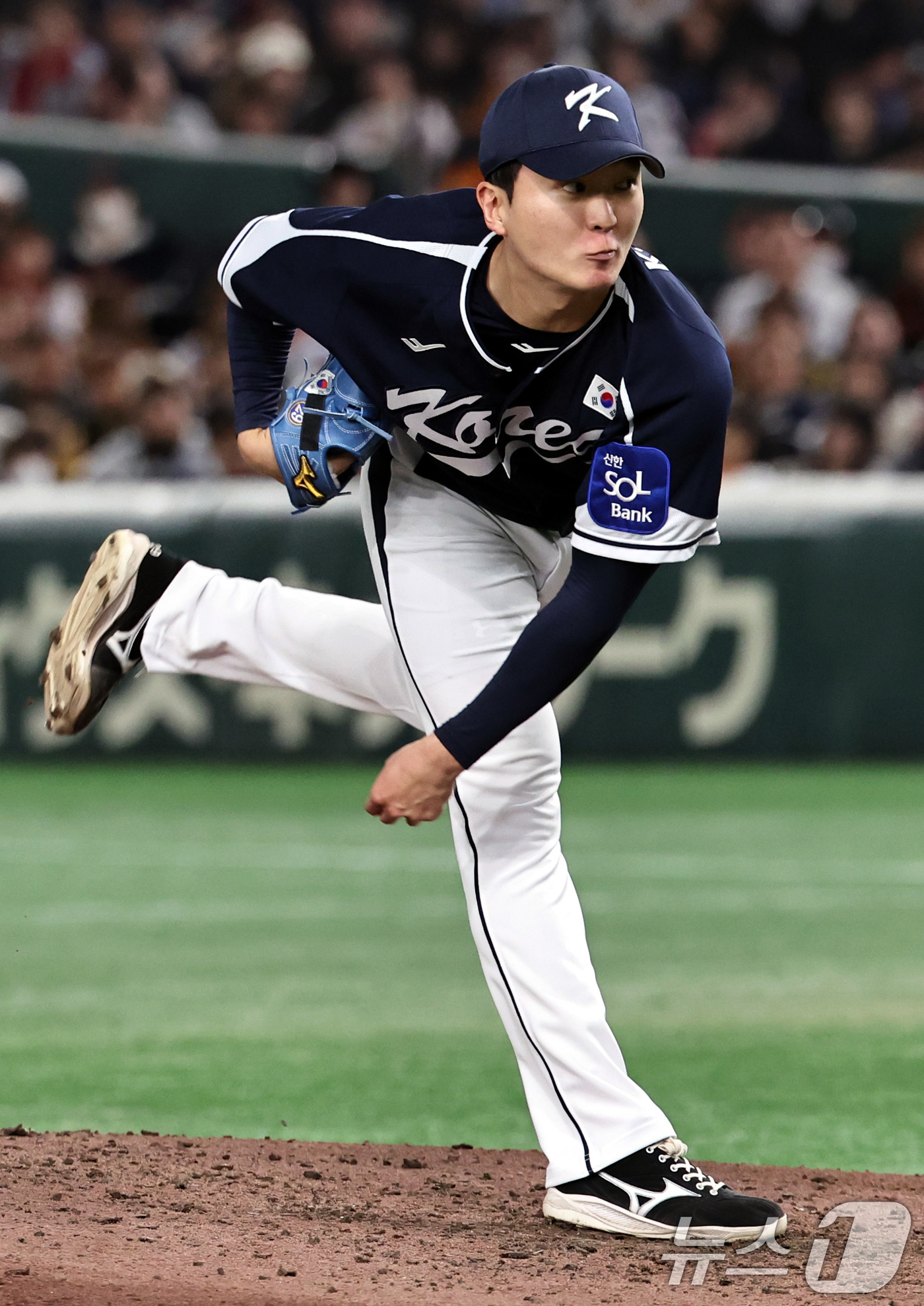 (도쿄(일본)=뉴스1) 구윤성 기자 = 15일 오후 일본 도쿄돔에서 열린 월드베이스볼클래식(WBC) 대비 평가전 '2025 케이 베이스볼 시리즈(K-BASEBALL SERIES)' …