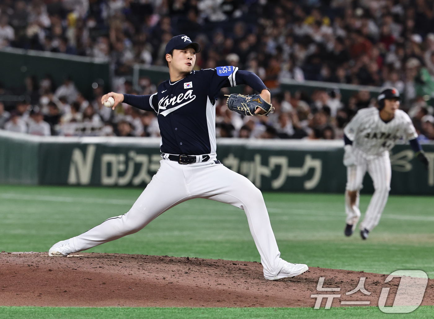 (도쿄(일본)=뉴스1) 구윤성 기자 = 15일 오후 일본 도쿄돔에서 열린 월드베이스볼클래식(WBC) 대비 평가전 '2025 케이 베이스볼 시리즈(K-BASEBALL SERIES)' …