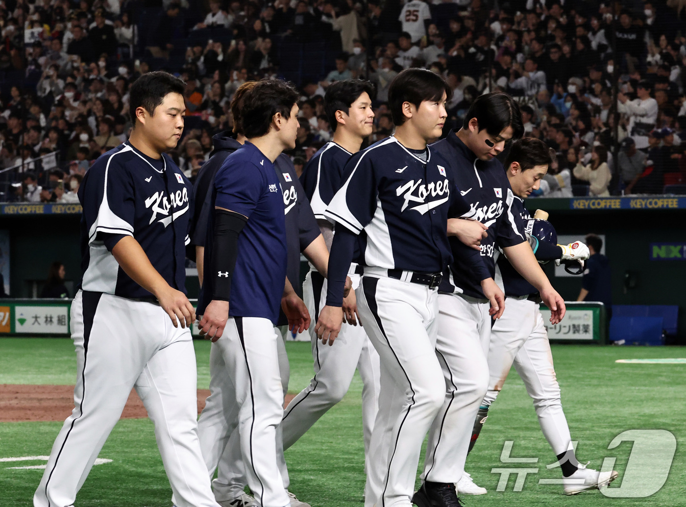 (도쿄(일본)=뉴스1) 구윤성 기자 = 류지현 감독이 이끄는 야구 국가대표 선수들이 15일 오후 일본 도쿄돔에서 열린 월드베이스볼클래식(WBC) 대비 평가전 '2025 케이 베이스 …