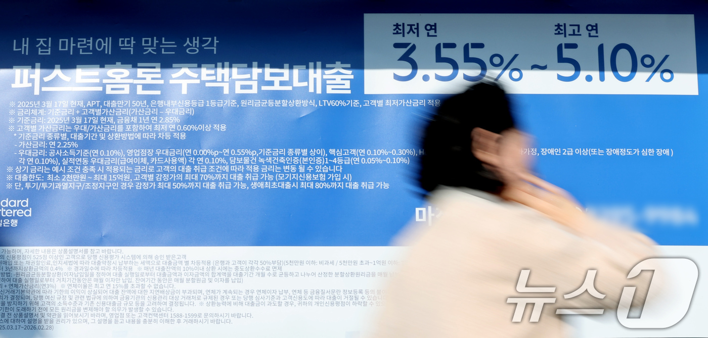 연 6.060%, 부담되는 주담대 금리 - 뉴스1