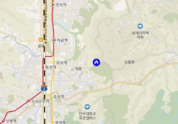 용인 죽전동 불곡산 산불…"80% 진화·입산 자제"