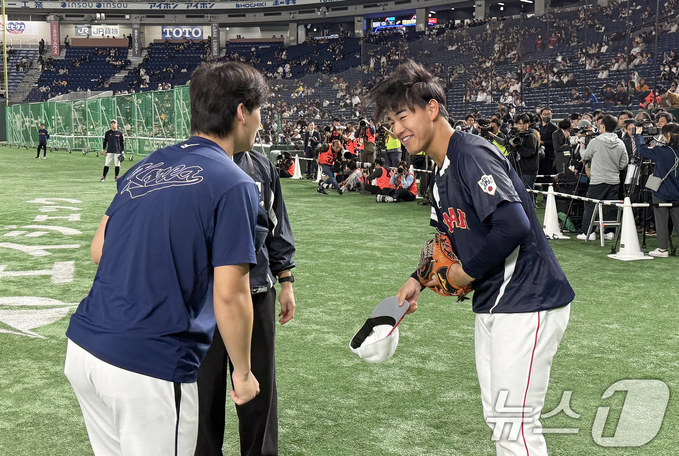 (도쿄=뉴스1) 구윤성 기자 = 16일 오후 일본 도쿄돔에서 열리는 월드베이스볼클래식(WBC) 대비 평가전 '2025 케이 베이스볼 시리즈(K-BASEBALL SERIES)' 대한 …