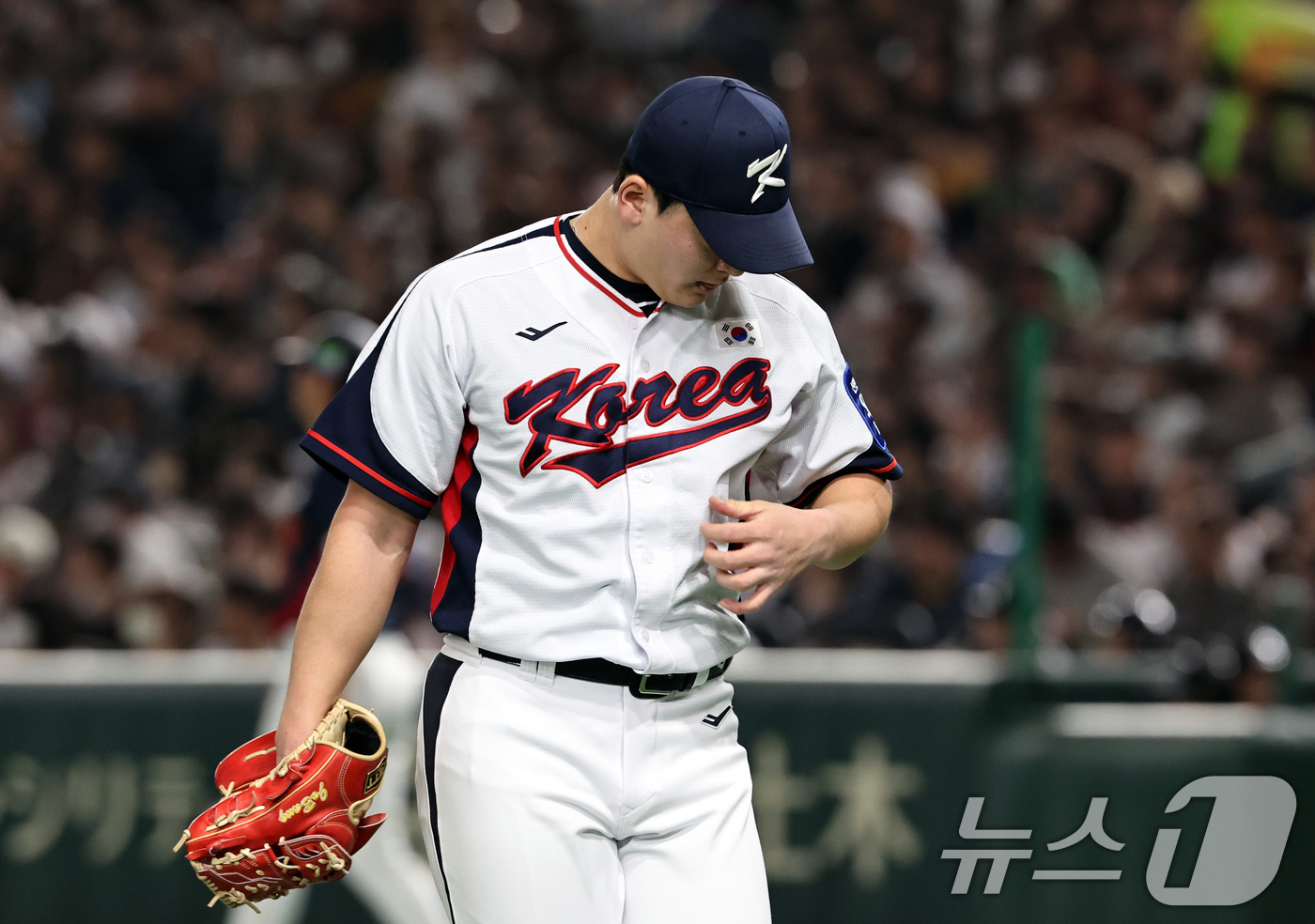 (도쿄=뉴스1) 구윤성 기자 = 16일 오후 일본 도쿄돔에서 열린 월드베이스볼클래식(WBC) 대비 평가전 '2025 케이 베이스볼 시리즈(K-BASEBALL SERIES)' 일본과 …