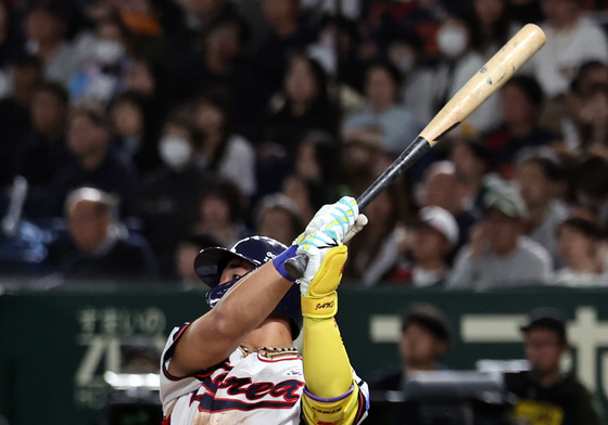 안현민, WBC 첫 연습경기부터 홈런…삼성 최원태 상대 아치
