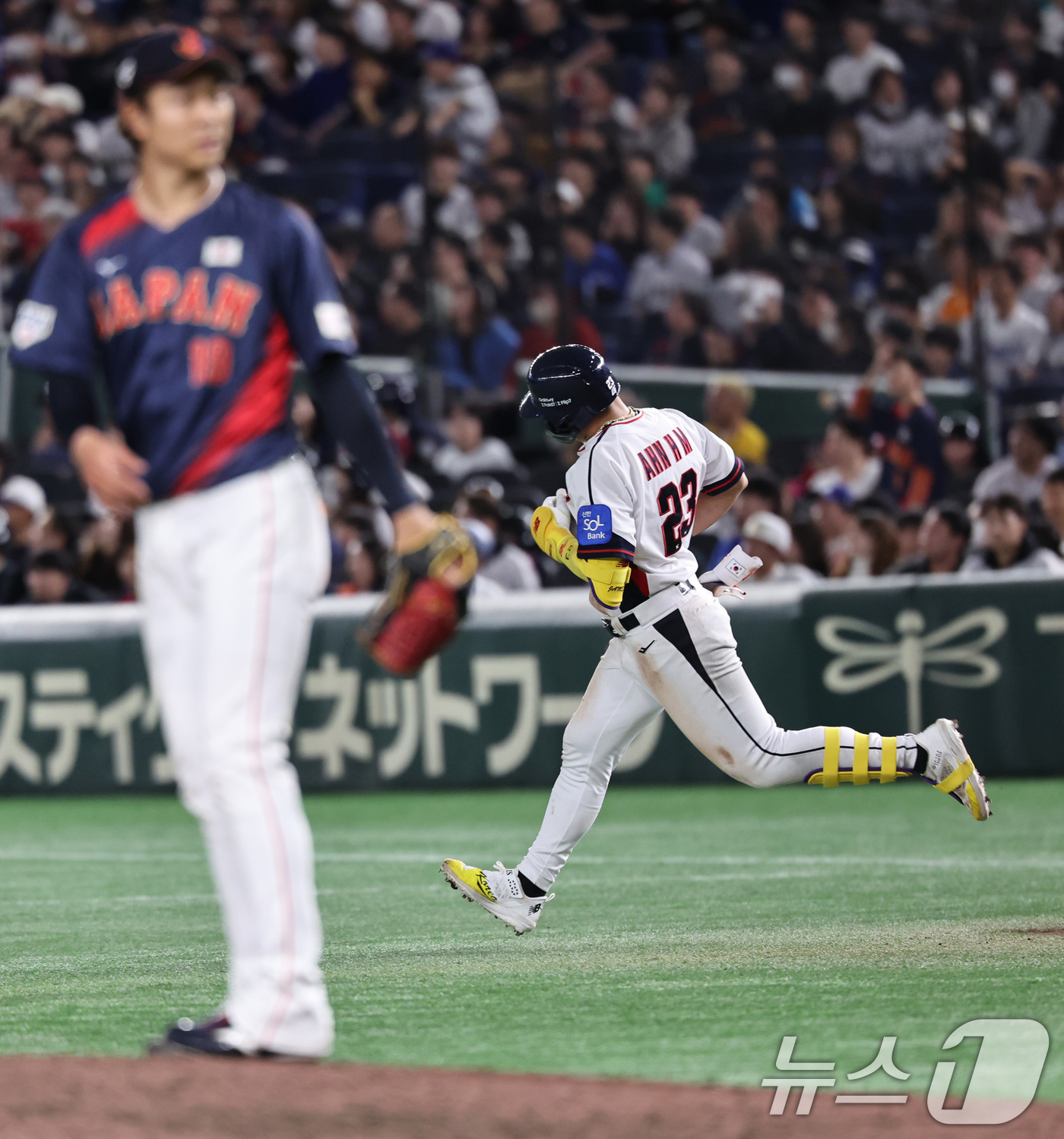 (도쿄=뉴스1) 구윤성 기자 = 16일 오후 일본 도쿄돔에서 열린 월드베이스볼클래식(WBC) 대비 평가전 '2025 케이 베이스볼 시리즈(K-BASEBALL SERIES)' 일본과 …