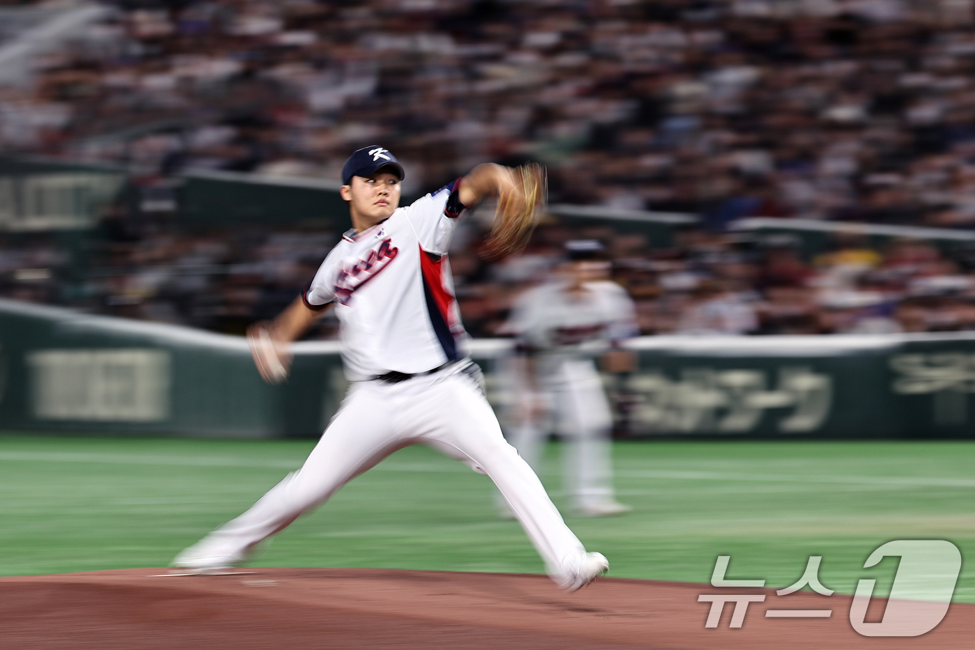 (도쿄=뉴스1) 구윤성 기자 = 16일 오후 일본 도쿄돔에서 열린 월드베이스볼클래식(WBC) 대비 평가전 '2025 케이 베이스볼 시리즈(K-BASEBALL SERIES)' 일본과 …