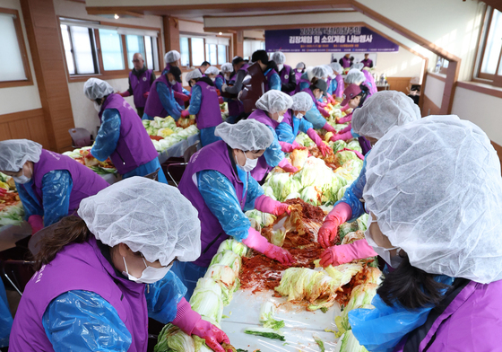 북한이탈주민에게 전달할 김치