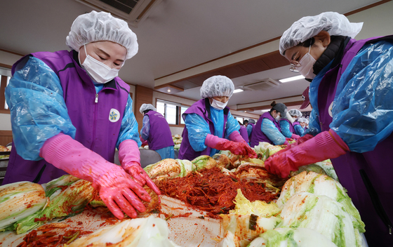 소외계층에 전달할 김장김치