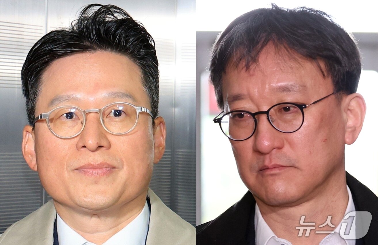 본문 이미지 - 김선규 전 고위공직자범죄수사처&#40;공수처&#41; 수사1부장검사&#40;왼쪽&#41;과 송창진 전 수사2부장검사./2025.11.17.ⓒ 뉴스1