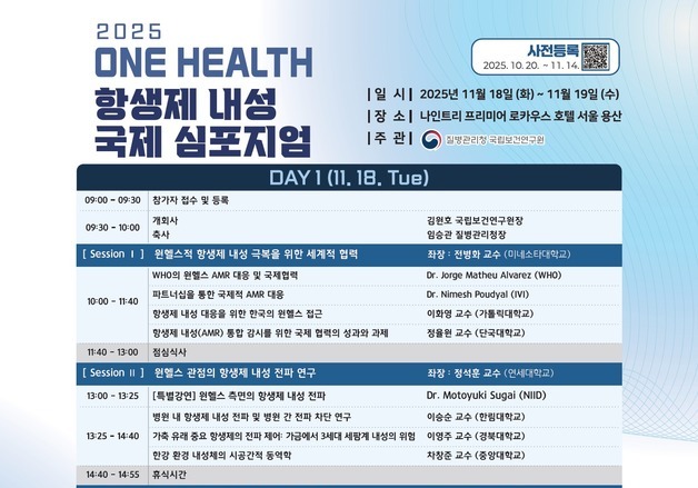 질병청, '2025년 원헬스 항생제 내성 국제 심포지엄' 개최