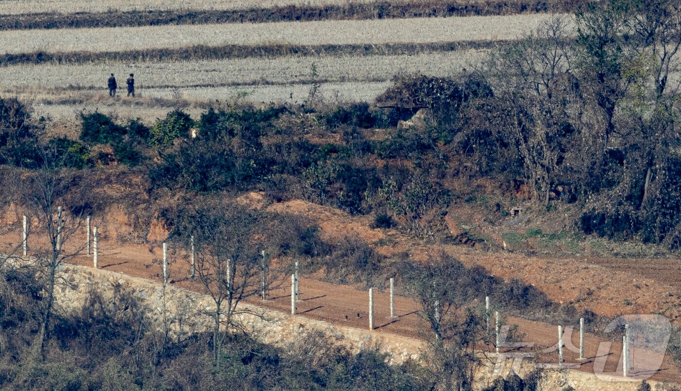 본문 이미지 - 경기도 파주시 오두산 통일전망대에서 바라본 북한 황해북도 개풍군 마을 모습./뉴스1 ⓒ News1 이재명 기자