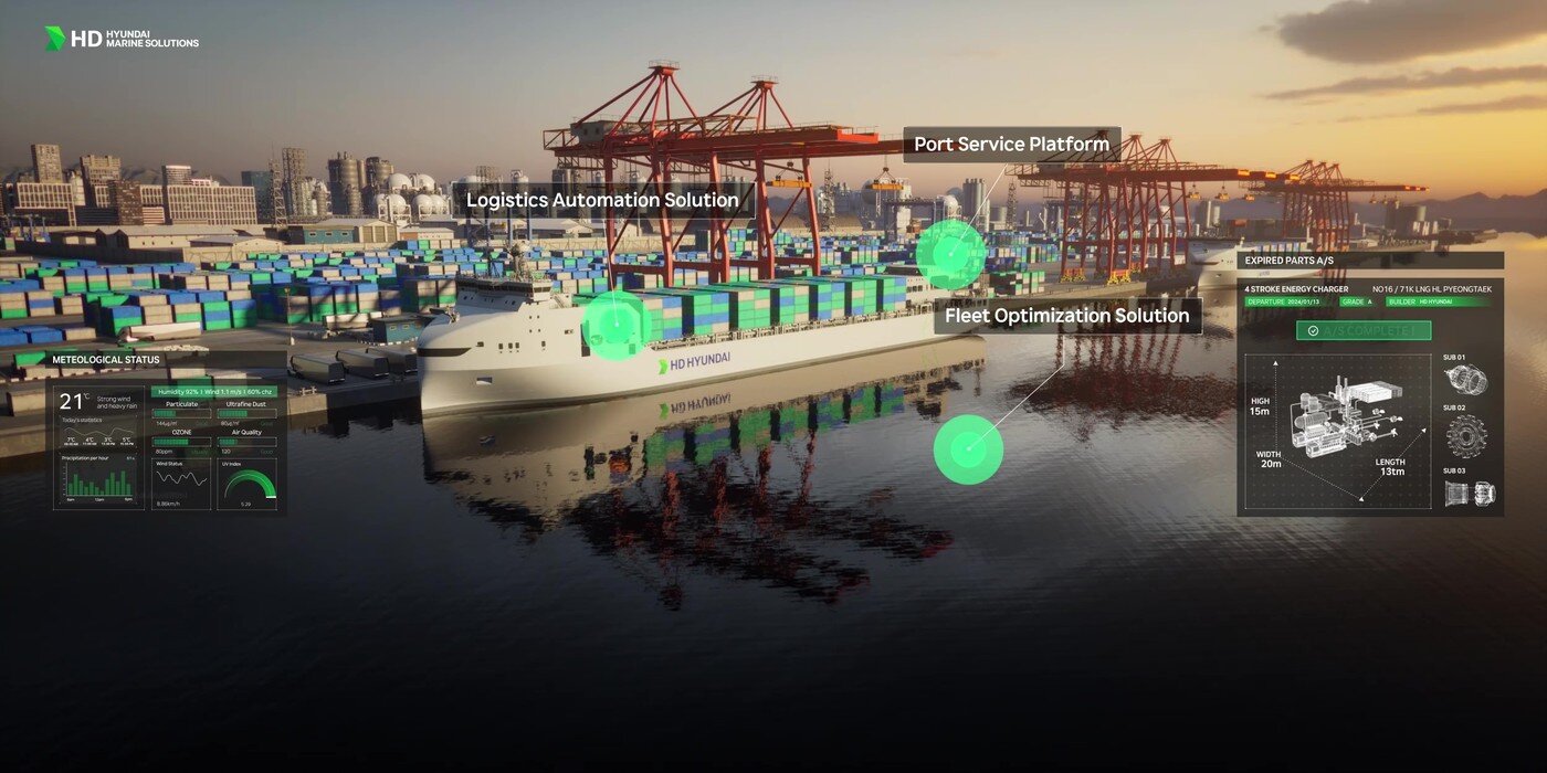 본문 이미지 - HD현대의 AI 기반 운항 설루션 '오션와이즈' 이미지. (HD현대 제공)