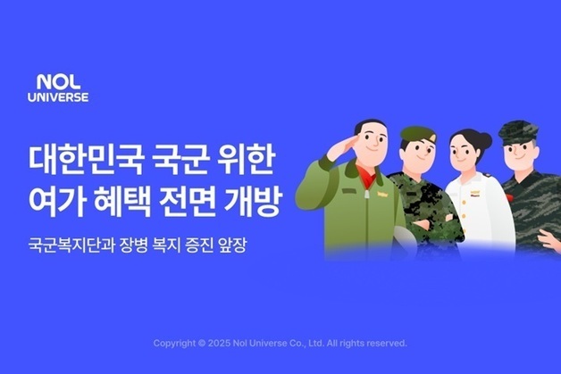 놀유니버스, 국군 장병 전용 혜택 확대…주말 숙소 50% 할인 제공