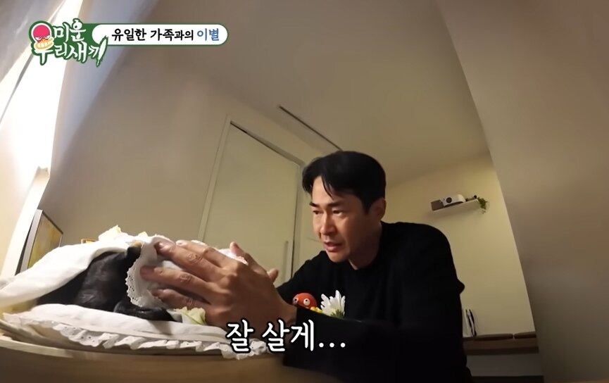 본문 이미지 - 배정남과 세상을 떠난 반려견 벨. 출처=미운우리새끼