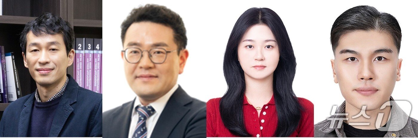본문 이미지 - 좌측부터 UNIST 정창욱 교수, 권순용 교수, 한주원 연구원&#40;제1저자&#41;, 이현우 연구원&#40;제1저자&#41;&#40;UNIST 제공. 재판매 및 DB금지&#41;/뉴스1