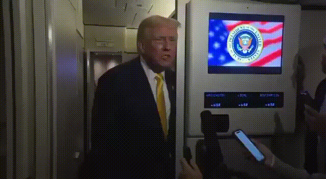 본문 이미지 - 도널드 트럼프 미국 대통령이 14일&#40;현지시간&#41; 에어포스원에서 엡스타인 문서와 관련해 질문한 블룸버그 통신 기자에게 &#34;조용히 해 돼지야&#34;라고 말해 논란이 되고 있다.